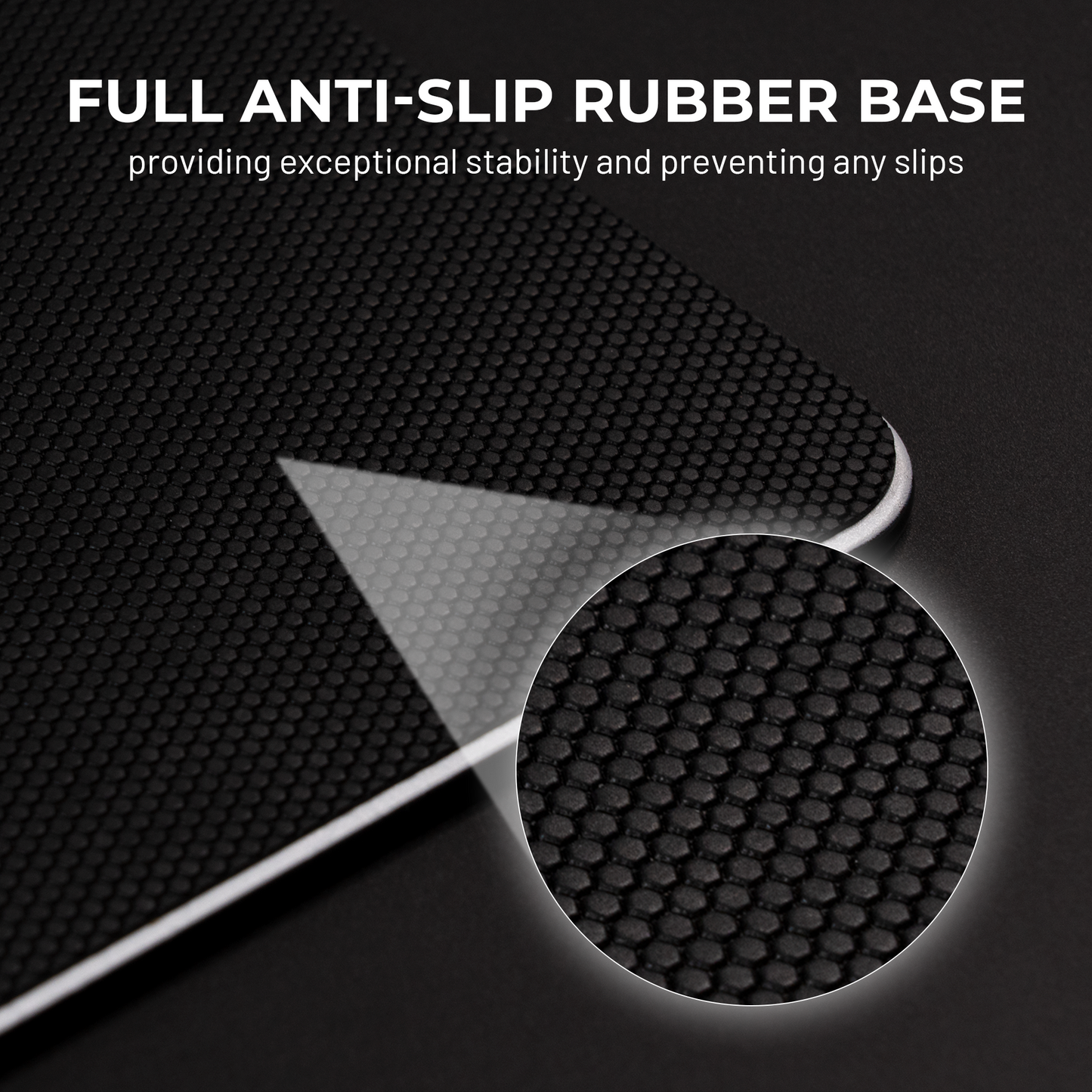 XVX SpacePad Glass Gaming Mouse Pad with Etched Surface Full Anti-Slip Rubber Base